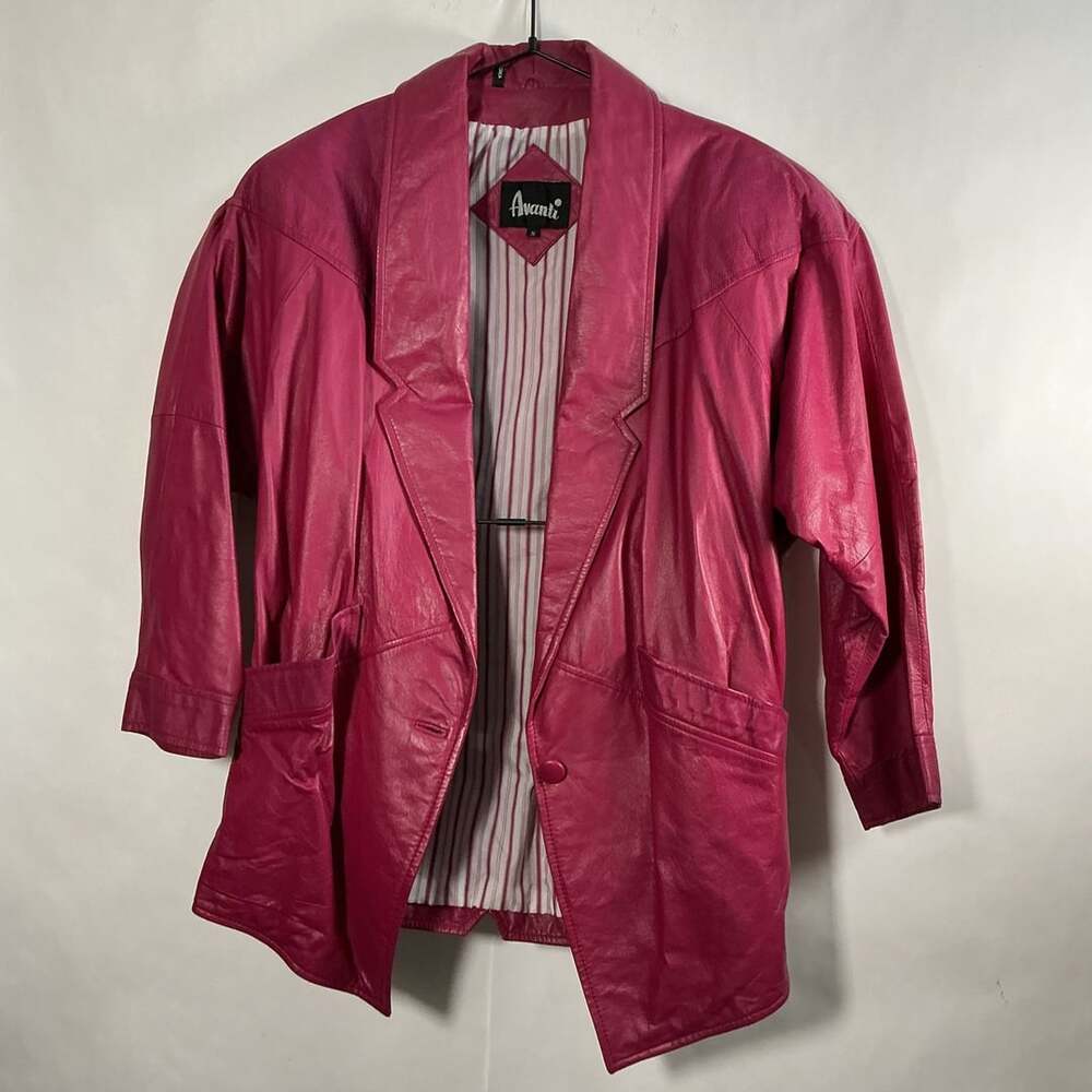Avanti Vintage Pink Genuine Leather Jacket Blazer Size S